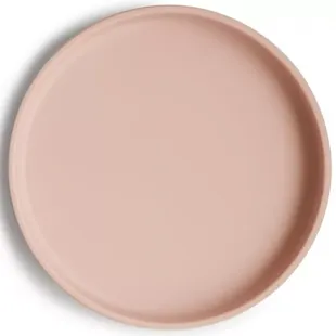 Mushie Classic Suction Plate Solid Blush