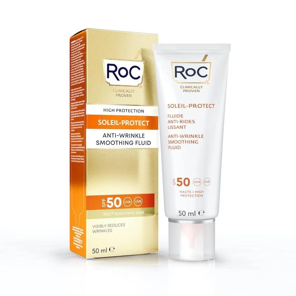 Roc Fluido Solare Viso SPF50+ Anti-Rughe Levigante 50 ml