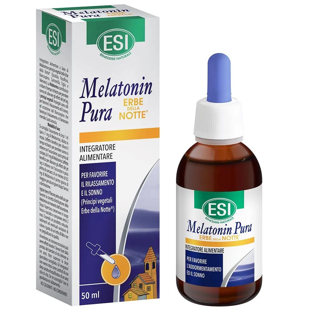 Esi Melatonin Pura Gocce Erbe della Notte Integratore Sonno Tranquillo 50 ml