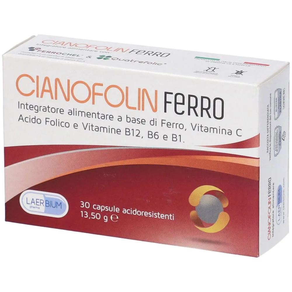 Cianofolin Ferro Integratore per la Formazione di Globuli Rossi 30 capsule