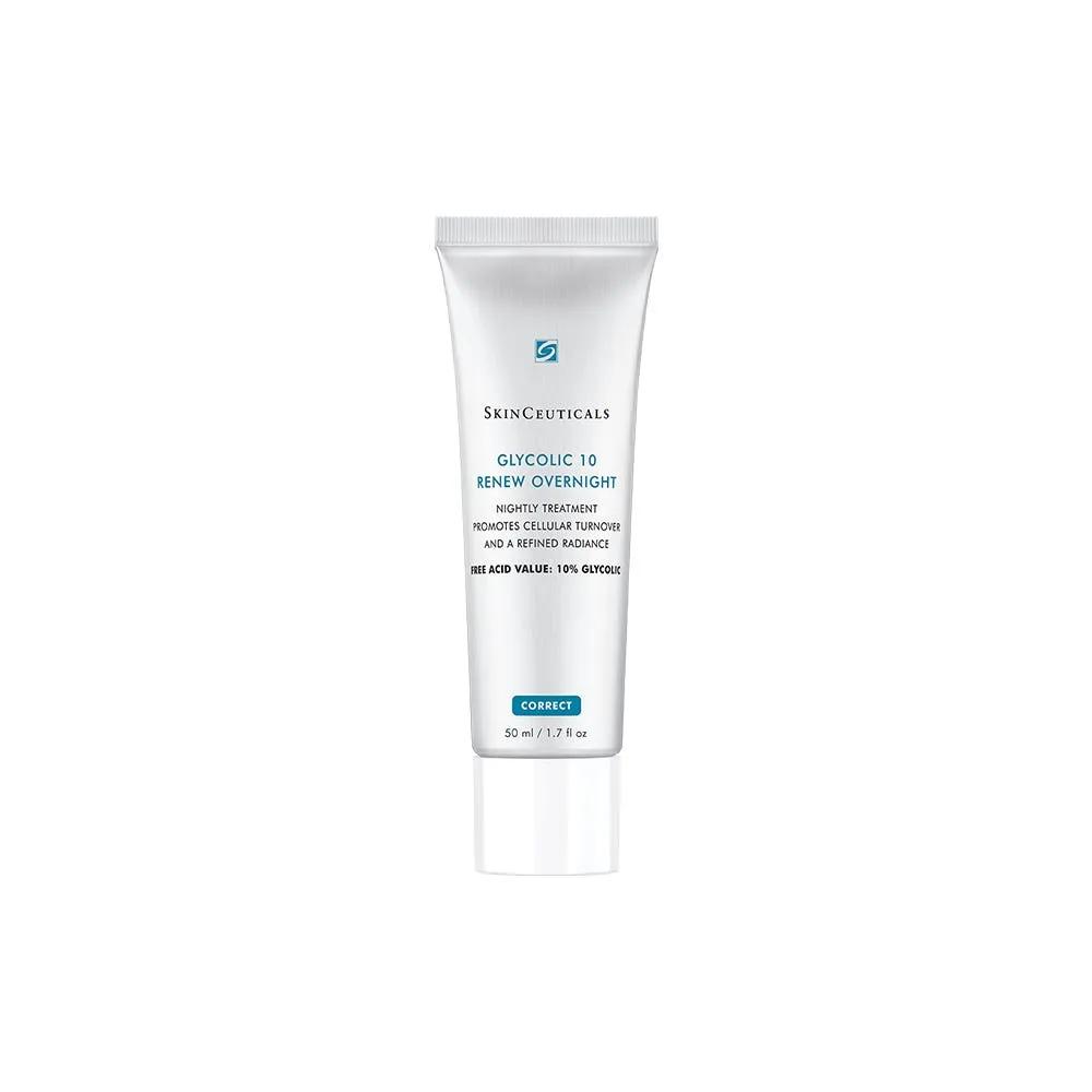 SkinCeuticals Glycolic 10 Renew Overnight - Fluido notte che promuove il turnover cellulare e dona luminosità alla pelle con Acido Glicolico 50ml