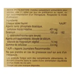 Solgar Sélénium 100μg - 100 gélules