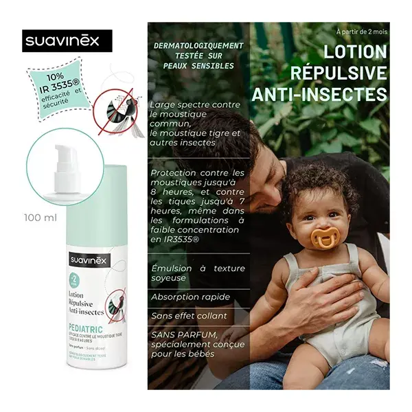 Suavinex Lotion Répulsive Anti-Insectes Bébé 2M+ 100 mL