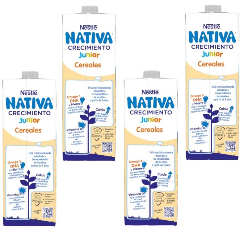 Nestlé Nativa Junior Céréales de Croissance + 3 Ans 4x1L