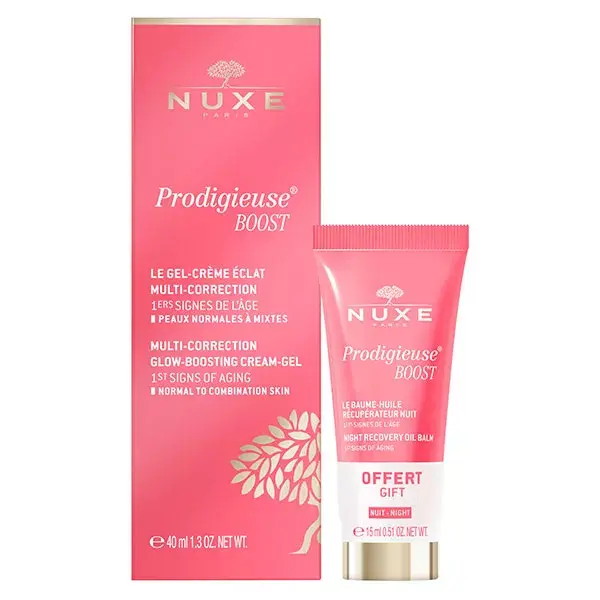 Nuxe Prodigieuse Boost® Duo Gel-Crème Éclat 40ml et Baume-Huile Nuit 15ml Offert