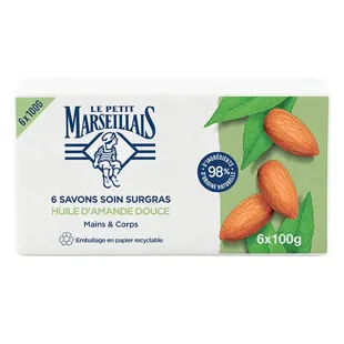 Le Petit Marseillais Sapone Kraft alle Mandorle Dolci 6x100g