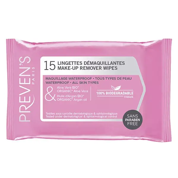 Prevens wipes cleansing 15 wipes