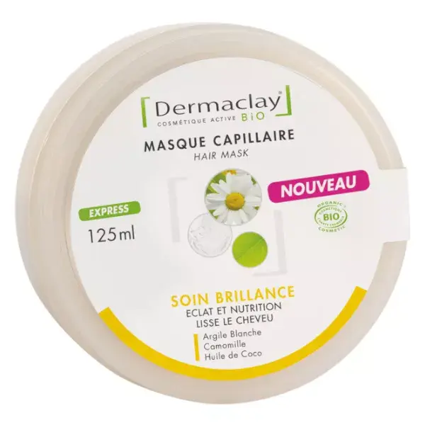 Dermaclay Soin Capillaire Masque Soin Brillance Bio 125ml