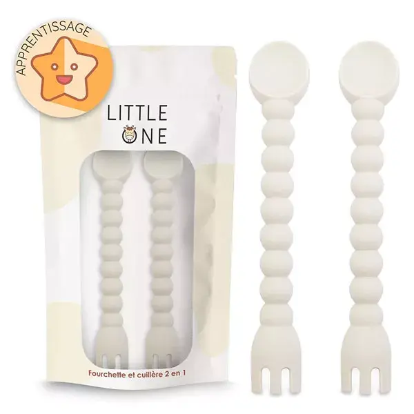 Little One Tenedor y Cuchara de Aprentizaje 2en1 - Pack de 2