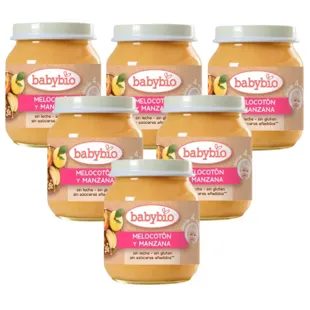 Babybio Peach Apple Jar +4m 6x130 gr