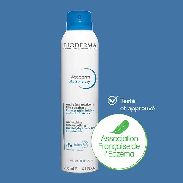 Bioderma Atoderm SOS Spray Anti-Démangeaisons Peau Sèche Eczéma Atopique 200ml