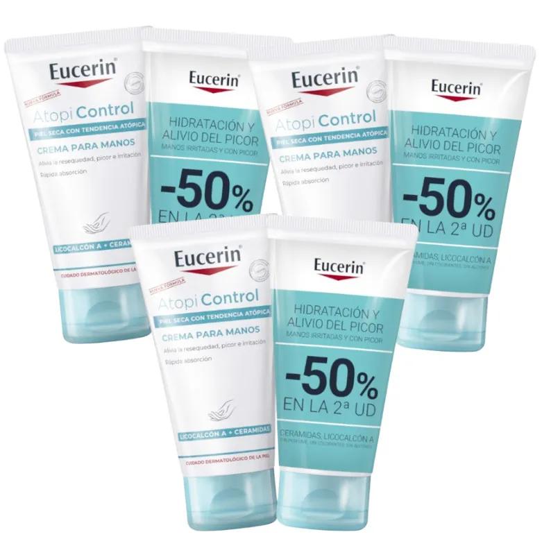 Eucerin AtopiControl crème mains pour peaux sèches 6x75 ml