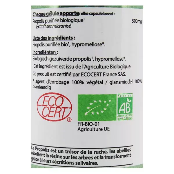 Vit'all+ Propolis 500mg Bio 30 gélules végétales
