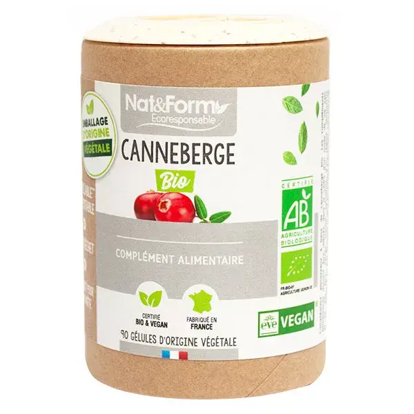 Nat & Form Écoresponsable Canneberge Bio 90 gélules végétales