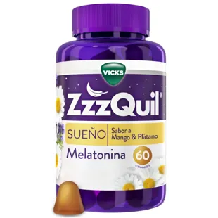ZzzQuil Sommeil Mélatonine Mangue et Banane 60 Gummies