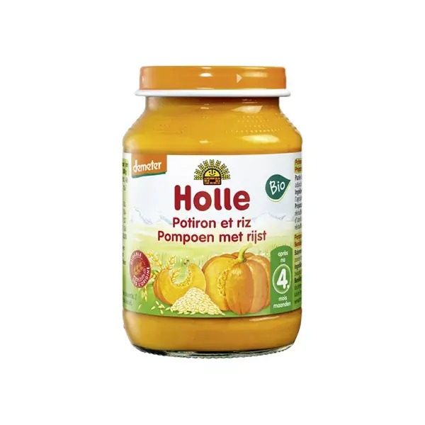 Holle Petit Pot Zucca Riso Bio +4m 190g