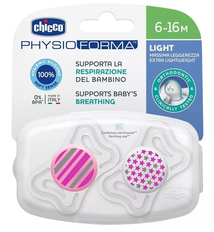 Chicco Chupeta Physioforma Light Rosa 6-16M 2Uds