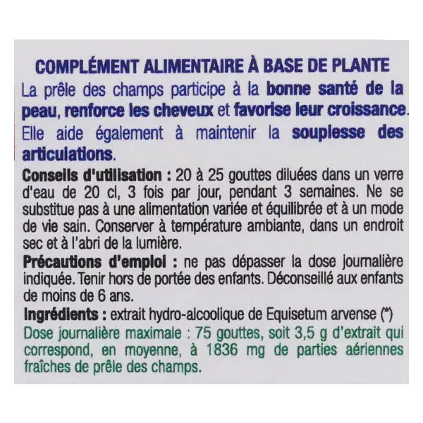 Ladrôme Extraits de Plantes Fraîches Prêle des Champs Bio 50ml
