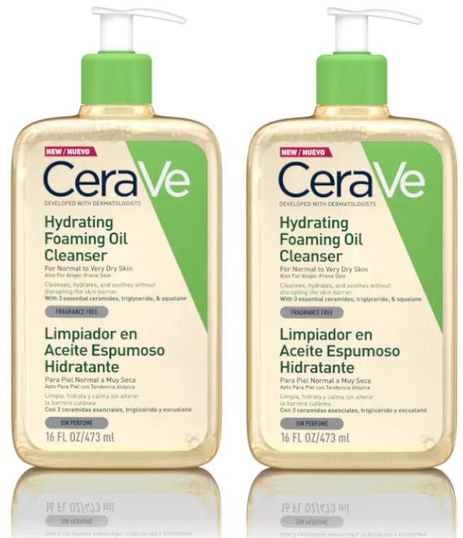 CeraVe Limpiador en Aceite Espumoso Hidratante 2x473 ml