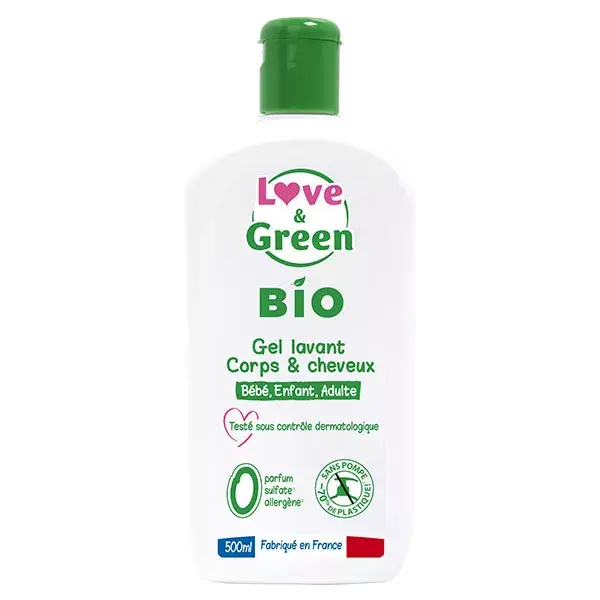 Love & Green Gel Lavant Corps et Cheveux Bio 500ml