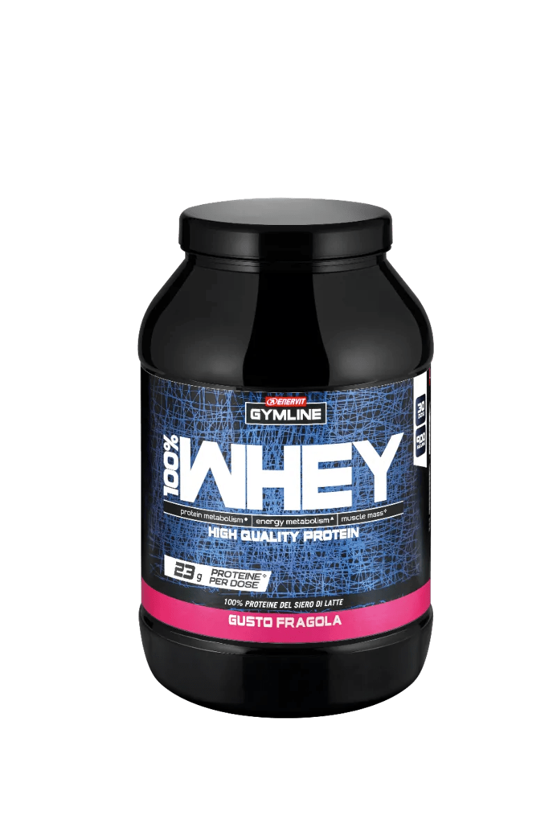 Enervit Gymline Muscle 100% Whey Protein Concentrate Fragola Integratore Proteico 900 g