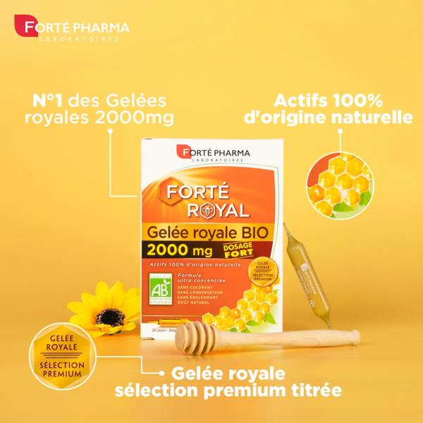 Forte Pharma Jalea Real 2000 mg + miel de Tasmania Bio 20 ampollas