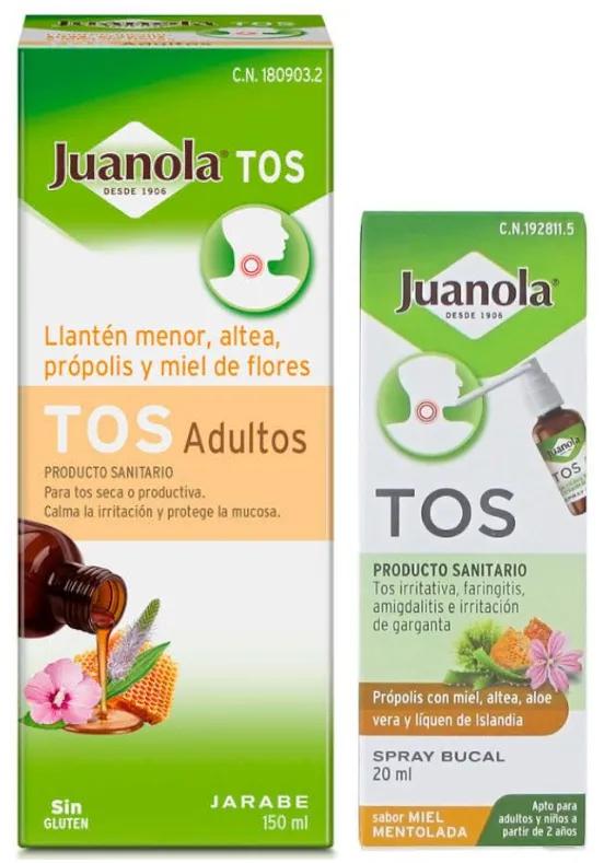 Juanola Pack Toux Adulte 150 ml + Spray buccal contre la toux 20 ml