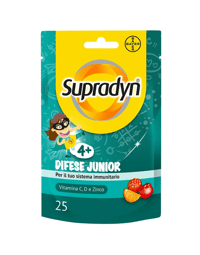 Supradyn Difese Junior Integratore Difese Immunitarie Bambini con Vitamina C, D e Zinco 25 Caramelle Gommose