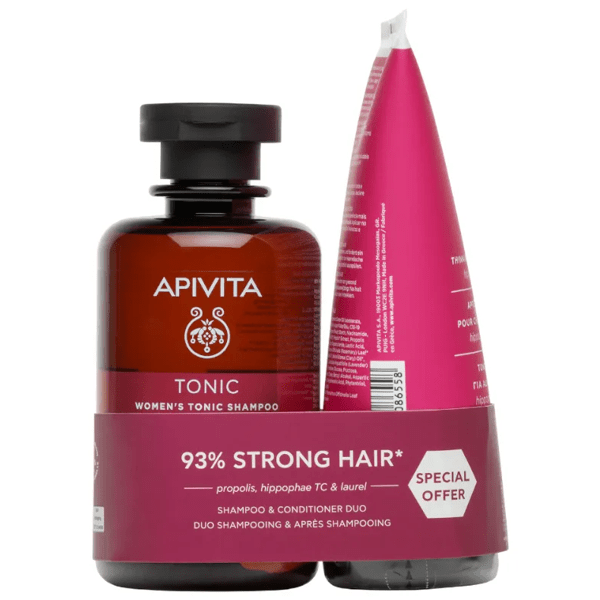 Apivita Toning Shampoo für Frauen mit Haarausfall 250 ml + Conditioner 150 ml