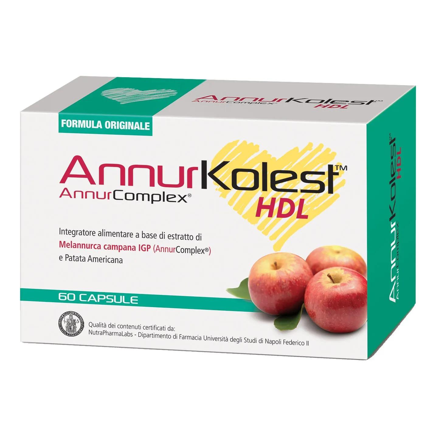 AnnurKolest HDL Integratore Metabolismo dei Trigliceridi e Colesterolo 60 Capsule