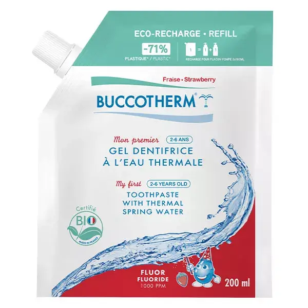 Buccotherm Mon Premier Gel Dentifrice +2 anni Fragola Bio Eco-Ricarica 200ml