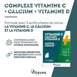 Vitavea Vitamine C + Calcium + Vitamine D  24 comprimés à croquer