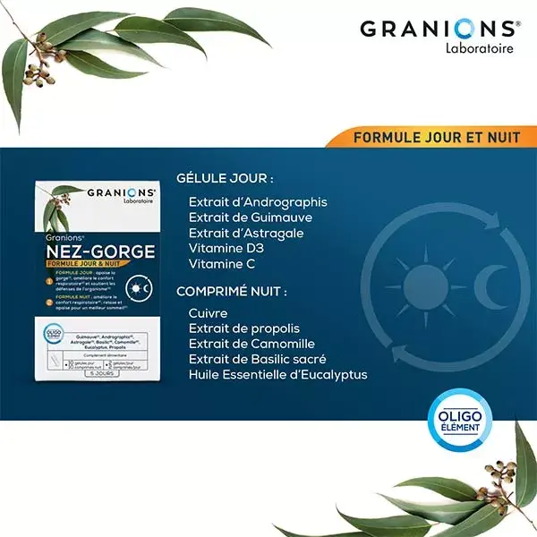Granions Day & Night Nose + Throat Tablets x 10 & Capsules x 10 