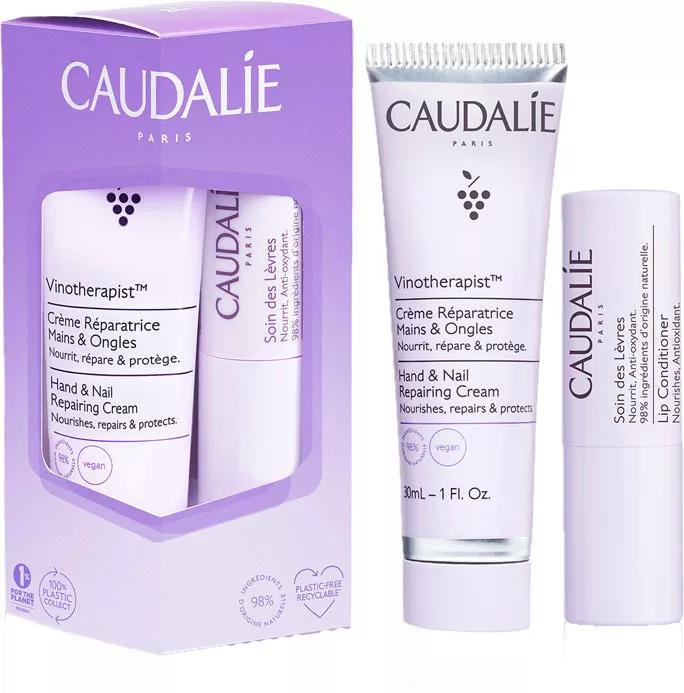 Caudalie Lippenstift 4 g + Caudalie Hand- und Nagelcreme 30 ml GESCHENKSATZ