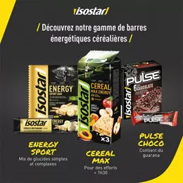 Isostar Energy Sport Barre Énergétique Chocolat 3 unités