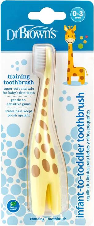 Brosse à dents pour bébés et enfants DrBrown´s 0-3m Jaune 1 pièce