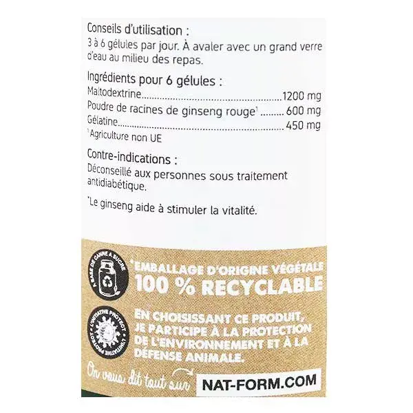 Nat & Form Ginseng Rosso 200 capsule
