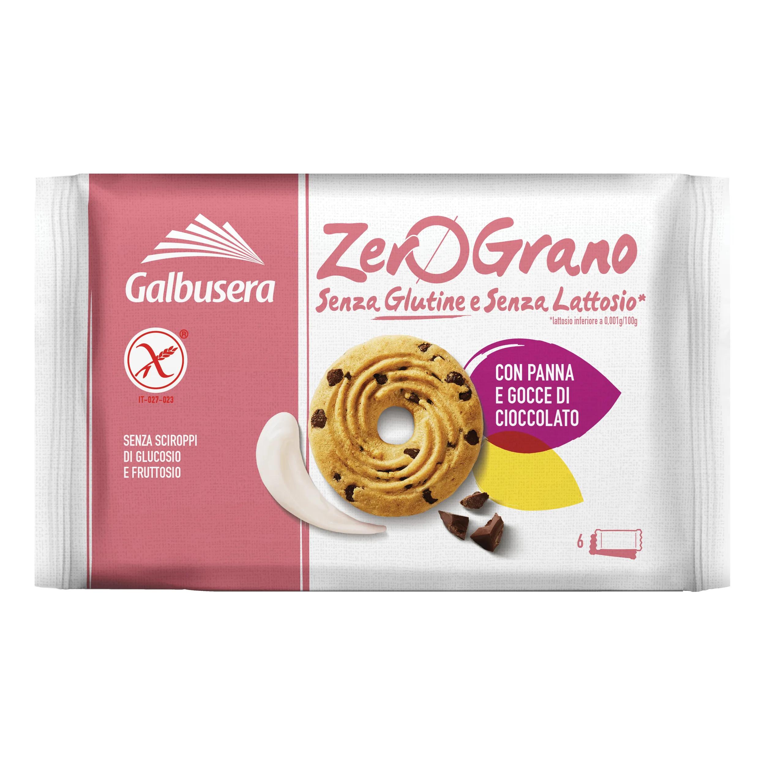 Galbusera Zerograno Frollini con Panna e Gocce di Cioccolato 220 g