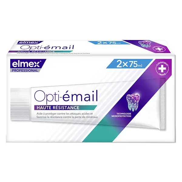 Elmex Professional Dentifrice Opti-Email Haute Résistance Lot de 2 x 75ml