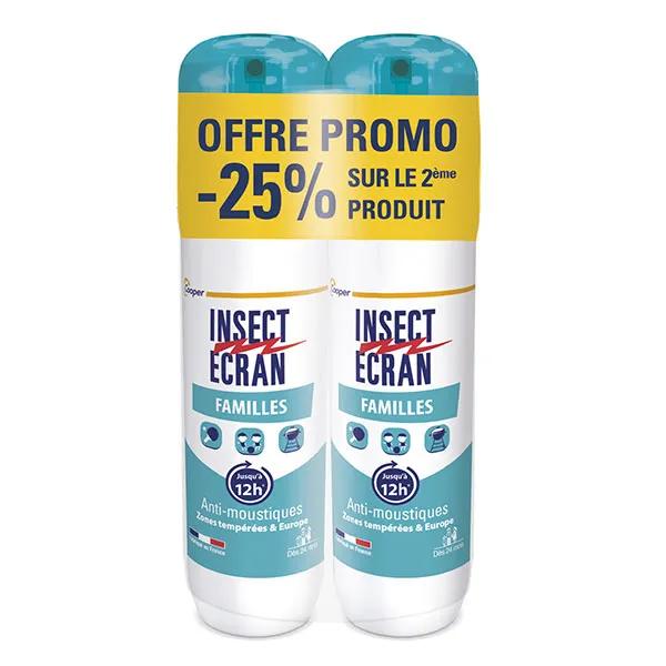 Insect écran Familles Anti-moustiques Spray répulsif peau - lot 2 x100ml