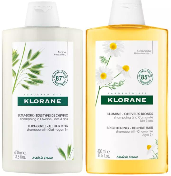 Klorane Oatmeal Shampoo 400 ml + Chamomile Shampoo 400 ml