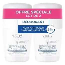 Vichy Déodorant 24h Toucher Sec Roll-On Lot de 2 x 50ml