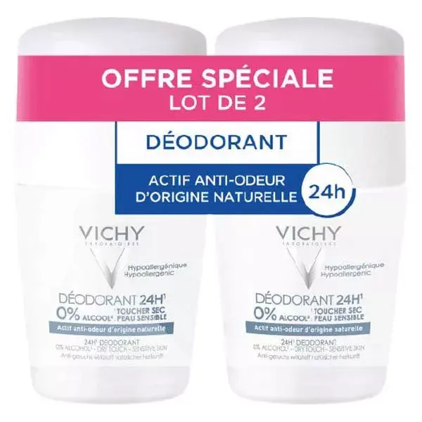 Vichy Deodorante Roll-On 24h Lotto di 2 x 50ml