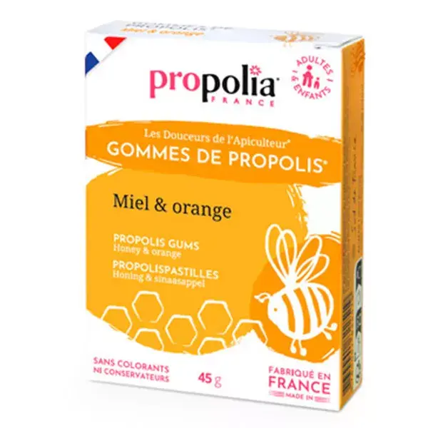 Propolia Les Douceurs de l'Apiculteur Gommes de Propolis Miel & Orange 45 unités