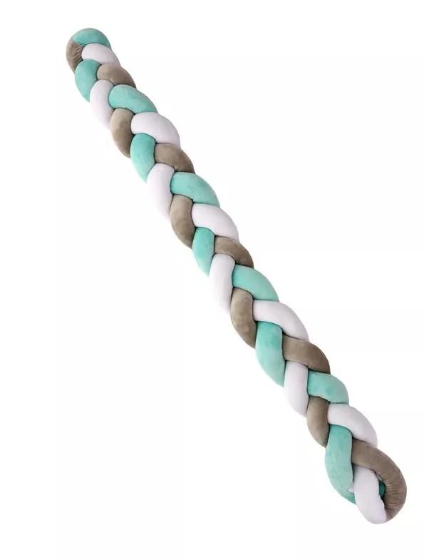 Siervlecht Twist Turquoise + Grijs + Wit Plastimyr 120 cm