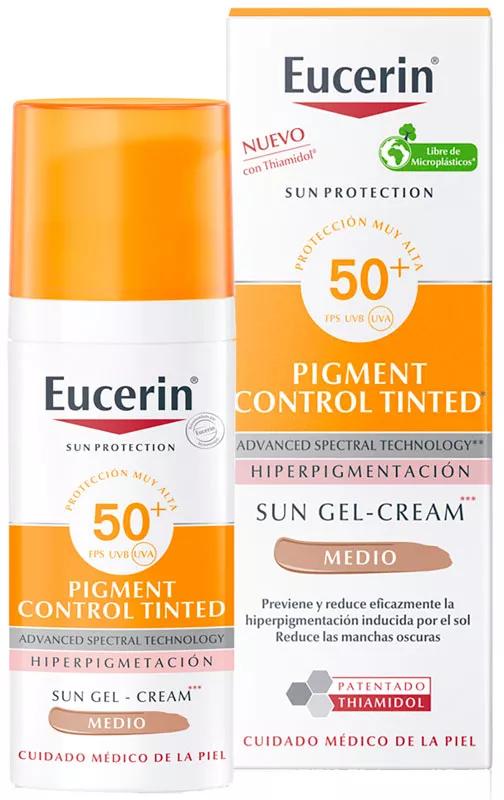 Eucerin Sun Face Pigment Control Fluido viso solare SPF50+ Medio colorato 50 ml