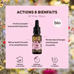 Biofloral Fleur De Bach 32 Vine Vigne Compte Gouttes Bio Demeter 20 ml