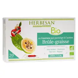 Herbesan Guarana Brûle-Graisse Bio 20 ampoules 15ml