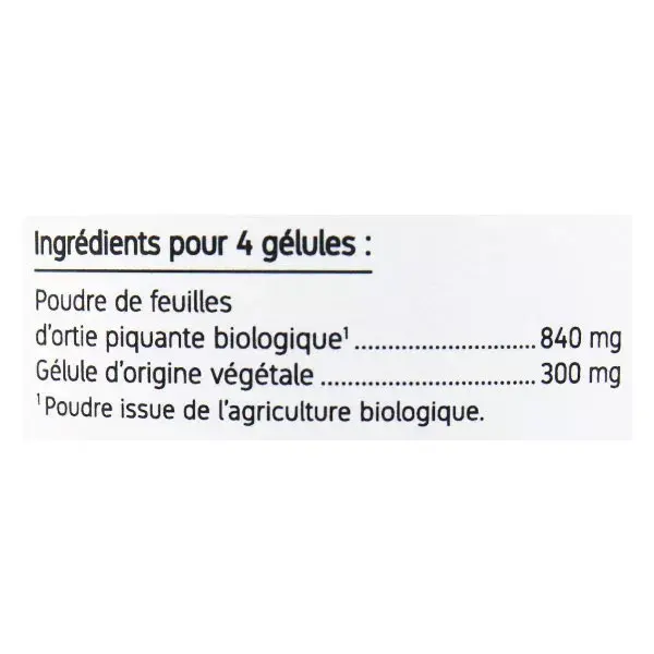 Nat & Form Écoresponsable Ortie Piquante Feuille Bio 200 gélules végétales