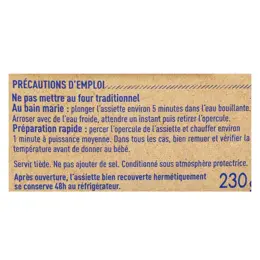 Babybio Repas Soir Assiette Butternut Pomme de Terre Fromage de Brebis +12m Bio 230g